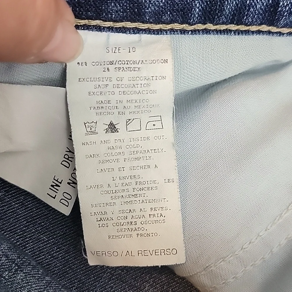 Tommy Hilfiger Split Denim Capris size 10 Relaxed Baggy Vintage Y2K